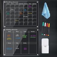 ราคา TEMU แม่เหล็กติดตู้เย็นอะคริลิค พร้อมแผงวางแผนรายสัปดาห์และรายเดือน, แผงวางแผนอาหาร และแผงใส่ข้อความ, มาพร้อมปากกา, ผ้าเช็ดมือ และที่ใส่ปากกา (17592269110855)