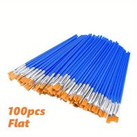 ราคา TEMU ชุดพู่กันสีไนล่อนแบบแบนหรือแหลม 100 ชิ้น/แพ็ค สำหรับงานศิลปะทุกประเภท การวาดภาพน้ำมัน น้ำสี ศิลปะ ชุดมืออาชีพ (17592297504770)