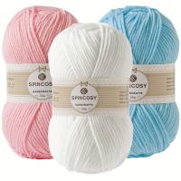 ราคา TEMU ชุดไหมพรมถักโครเชต์ 3 สี รวม 150 กรัม (425 หลา) ไหมพรม 4 เส้น 100% อะคริลิค นุ่มฟู เห็นลวดลายง่าย ชุดถักโครเชต์สำหรับมือใหม่ (17592328398830)