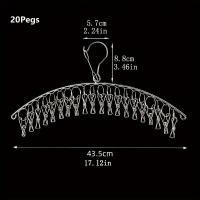 ราคา TEMU ตะขอแขวนผ้าไร้สนิม 10/20 ตัว กันลม คลิปแขวนผ้าสำหรับถุงเท้าและตากผ้า ชั้นวางผ้าขาดและถุงน่อง ที่แขวนถุงเท้า ราวตากผ้า (17592359853653)