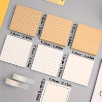 ราคา TEMU 7 ชุด โน้ตสติกกี้มินิมอล กระดาษโน้ตเปล่าแบบตารางสำหรับนักเรียน เครื่องมือจดจำและทำเครื่องหมาย (17592361043262)