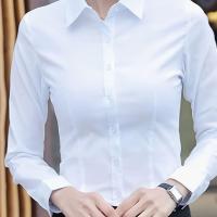 ราคา TEMU เสื้อเชิ้ตแขนยาวสีขาว Directional Funds สำหรับผู้หญิง, เสื้อเบลาส์ทำงานสีพื้นแบบติดกระดุมสำหรับผู้หญิงในสำนักงาน (17592366251159)
