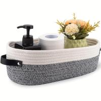 ราคา TEMU 1 ชิ้น ตะกร้าเก็บของสาน ตะกร้าใส่กระดาษชำระ สำหรับจัดระเบียบ ตะกร้าตกแต่งสไตล์โบโฮ ตะกร้าเก็บของในห้องน้ำ ขนาด 13"x5.9"x4 (17592368722789)