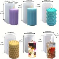 ราคา TEMU ชุดแม่พิมพ์เทียนซิลิโคน 6 ชิ้น, ออกแบบสำหรับทำเทียน, แม่พิมพ์เทียนเสาทรงหกเหลี่ยม 3 มิติ, แม่พิมพ์ซิลิโคนแว็กซ์ถั่วเหลือง, สบู่, เทียนหอม (17592379595930)