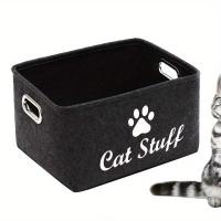 ราคา TEMU กล่องเก็บของเล่นสัตว์เลี้ยง ตะกร้าผ้าสักหลาดพร้อมที่จับเหล็ก สำหรับจัดเก็บของเล่นและของใช้ (17592397973275)