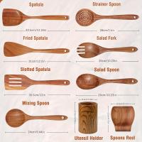 ราคา TEMU ชุดอุปกรณ์ทำครัว 9 ชิ้น, เครื่องมือทำอาหารในครัว, ไม้คุณภาพสูงทำจานสำหรับทำอาหารทนความร้อน ไม่ติดกระทะ, ช้อนส้อมสำหรับทอด, ช้อนสลัด (17592402300890)