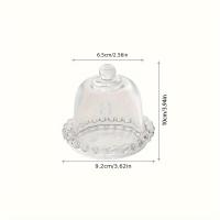 ราคา TEMU หนึ่งชิ้น, จานวางขนมแก้วขนาดเล็กพร้อมโดม, ใสแสดงของหวานสำหรับช่วงบ่าย, เหมาะสำหรับการชิมผลไม้และนำเสนอเค้ก (17592425247010)