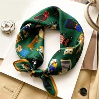 ราคา TEMU ผ้าพันคอลายการ์ตูน สีเขียวเข้ม, ผ้าเช็ดหน้าแบบสี่เหลี่ยมวินเทจ, ผ้าคลุมผมระบายอากาศได้ดี, เครื่องประดับผม (17592442213415)