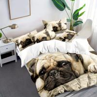 ราคา TEMU ชุดผ้าปูที่นอนลายการ์ตูนน้องหมาสไตล์โมเดิร์นเรียบง่าย น่ารัก, ชุดเครื่องนุ่มไมโครไฟเบอร์ที่สามารถซักได้ สอง/สามชิ้น (17592288140715)