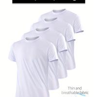 ราคา TEMU เสื้อผ้าชาย 4 ตัว ชุดเสื้อยืดออกกำลังกายแฟชั่นบางเบาโปร่งสบาย แห้งเร็ว สำหรับวิ่งและเล่นกีฬา (17592342729516)