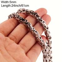 ราคา TEMU สร้อยคอฮิปฮอปสำหรับผู้ชาย, สร้อยคอ Stainless Steel 304 Cuban, สร้อยคอ Byzantine (17592515724701)