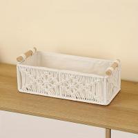 ราคา TEMU ตะกร้าเก็บของบนโต๊ะทอมือสไตล์นอร์ดิก 1 ชิ้น. กล่องใส่กระดาษชำระ. เหมาะสำหรับทุกประเภทห้อง, ตะกร้าชั้นวาง (17592711810454)