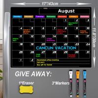 ราคา TEMU ปฏิทินแม่เหล็กลบได้ ติดตู้เย็น ขนาด 17" X 11.8" กระดานดำปฏิทินรายเดือนสำหรับตู้เย็น - ไม่ทิ้งคราบหรือรอย - มาพร้อมปากกาลบได้ 3 ด้าม และยางลบ 1 อัน - ปฏิทินกระดานดำสำหรับวางแผนรายเดือนในครัว (1759