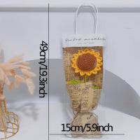 ราคา TEMU [ดอกทานตะวันถักมือ] ถุงของขวัญถักมือสีเหลืองสดใส - ช่อดอกไม้ประดิษฐ์ปลอดสารก่อภูมิแพ้, ถักสีเหลืองพร้อมถุงผ้ากระสอบและเชือกสำหรับตกแต่งบ้าน, งานแต่งงาน, วันเกิด, วันแม่, ของขวัญวันขอบคุณพระเจ้า (