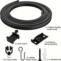 ราคา TEMU ชุดลูกบาศก์สีดำ 1 ชุด 1/2/3/4/5 เมตร สำหรับรางม่านห้องน้ำหร่ะห้องนอน สำหรับม่าน หน้าต่างอ่างน้ำ หรือกั้นห้อง (17592353749298)