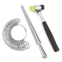 ราคา TEMU เครื่องมือวัดขนาดแหวน DIY, ไม้วัดขนาดแหวน Mido 0-13, ค้อนวัดแหวนพร้อมด้ามเหล็กและยาง, ชุดอุปกรณ์วัดขนาดแหวนสำหรับทำเครื่องประดับ (17592436966071)