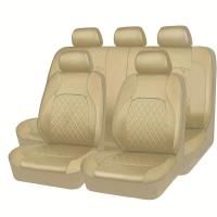 ราคา TEMU ผ้าคลุมเบาะรถหนัง PU หรูหราแบบควิลท์ ชุดครบ 5 ที่นั่ง (17613429252380)