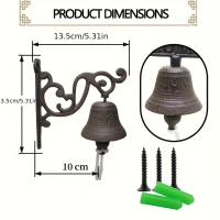 ราคา TEMU ชุดกระดิ่งอาหารเหล็กหล่อ 1 ชุด | กระดิ่งสวัสดีแบบติดผนังสไตล์วินเทจสำหรับลานบ้าน, ประตูหน้าบ้าน, ระเบียง - สีดำ, ไม่ต้องใช้ไฟฟ้าหรือแบตเตอรี่ (17592369919874)