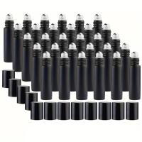 ราคา TEMU ชุดขวดลูกกลิ้งแก้วเปล่า 10 มล. 30 ขวด สำหรับน้ำมันหอมระเหย, มาพร้อมลูกกลิ้งสแตนเลสและดีไซน์กันรั่ว, เหมาะสำหรับพกพา (สีดำ) (17592388627523)