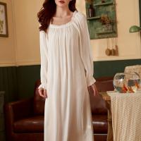 ราคา TEMU ชุดนอนสไตล์เจ้าหญิงหวานแขนยาวสำหรับผู้หญิง - ชุดนอนระบายเบาสบาย คอตั้ง สีพื้น ล้างเครื่องได้ เหมาะกับฤดูใบไม้ผลิ ฤดูร้อน และฤดูใบไม้ร่วง ขอบตกแต่งสวยงาม น้ำหนักเบา ใส่สบ (17592207046666)