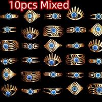 ราคา TEMU 10//50 ชิ้น/ล็อต แหวน Eye สแตนเลสสตีลวินเทจ สำหรับผู้ชายและผู้หญิง ขายส่ง ดีไซน์ผสมผสาน ตาเหลือง แฟชั่นเรขาคณิต เครื่องประดับ โมเดลผสมส่งแบบสุ่ม ไม่มีกล่อง Opp Bag (17592249415547)