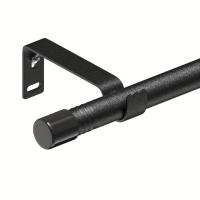 ราคา TEMU ชุดราวผ้าม่านปรับได้ 1 ชิ้น พร้อมขายึด - ราวผ้าม่านหน้าต่างโลหะแข็งแรงทนทานขนาด 5/8 นิ้ว, ดีไซน์มินิมอลทันสมัยสีดำด้าน, ใช้ได้กับผ้าม่าน (17592341065826)