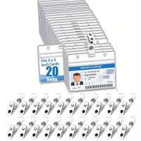 ราคา TEMU 10 ชุด/20 ชุด ป้ายชื่อแบบคลิปใส ป้ายชื่อ PVC กันน้ำพร้อมคลิป ป้ายชื่อใสพร้อมซิปปิดผนึกและคลิปป้ายโลหะสำหรับครู และพนักงาน (17592238706485)