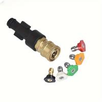 ราคา TEMU 1/4 นิ้ว อุปกรณ์เชื่อมต่อหัวฉีดน้ำแรงดันสูงพร้อมสเปรย์ PA ฟองน้ำ - สีดำและทองคำทนทานสำหรับการล้างรถและทำความสะอาด, อุปกรณ์เสริมสำหรับการล้างรถ | สเปรย์ทนทาน | สีโลหะ (17592281876506)