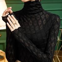 ราคา TEMU เสื้อคอสูงลูกไม้สำหรับผู้หญิง เสื้อชั้นในฤดูใบไม้ผลิและฤดูใบไม้ร่วง เสื้อแขนยาวสวยเข้ารูป เสื้อยืดสีดำยอดนิยมปีนี้สำหรับผู้หญิง (17592292252749)