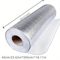 ราคา TEMU สติกเกอร์กันน้ำมันกันน้ำสำหรับครัว ฟอยล์อลูมิเนียม ติดเตาและตู้ครัว ติดผนังได้เอง วอลเปเปอร์ DIY (17592322518693)