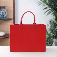 ราคา TEMU กระเป๋าถือแบบสะพายไหล่สีพื้น ทำจากผ้าสักหลาด เหมาะสำหรับการใช้งานประจำวัน เหมาะสำหรับผู้หญิง กระเป๋าถือขนาดใหญ่สำหรับจัดเก็บของ (17592338201158)