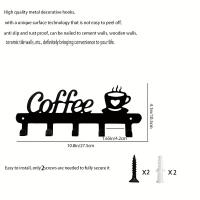 ราคา TEMU ตะขอแขวนแก้วกาแฟโลหะตกแต่งสวยงาม, ตะขอแขวนกุญแจ, ที่แขวนพวงกุญแจ, ตะขอแขวนตกแต่งห้องครัวแบบติดผนังสำหรับแขวนเสื้อผ้าและหมวก, ขนาด 10.8 นิ้ว x 4.1 นิ้ว (17592357750848)