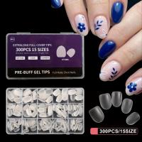 ราคา TEMU 300 ชิ้น เล็บปลอมทรงไข่กลมสั้น 15 ขนาด, ปิดเต็มเล็บอะคริลิคทรงไข่กลมสำเร็จรูป, เล็บเจลนิ่มสำหรับทำเล็บ (17592359935993)