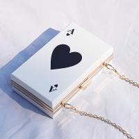 ราคา TEMU กระเป๋าสะพายข้าง/ไหล่ อะคริลิคสีขาวขนาดเล็ก ดีไซน์เรียบง่าย พิมพ์ลายสปาเดดำ ( A) ใช้ได้หลากหลายโอกาส เป็นกระเป๋าคลัตช์ได้ (17592394547165)