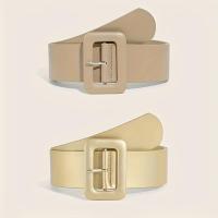 ราคา TEMU เซ็ตเข็มขัดสองชิ้นสีคากี+ทอง, สายเอวแฟชั่น, ชุดเข็มขัดสองแพ็คสำหรับเดรสและเสื้อผ้า, เข็มขัดปุ่มเพื่อแสดงความรู้สึกระดับสูง, เข็มขัดกว้าง (17592400115489)