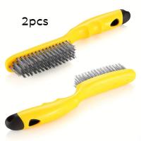 ราคา TEMU แปรงลวดสแตนเลส 2/4 ชิ้น, ขนแปรง 79 ช่อ, ด้ามจับพลาสติกขนาด 10.5 นิ้ว สำหรับทำความสะอาดก่อนเชื่อม ขจัดสนิมและคราบสกปรก, ขจัดฝุ่นและเคลือบสี (17592404223252)