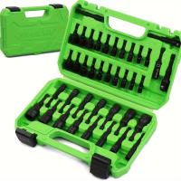 ราคา TEMU SWANLAKE SWANLAKE ชุดดอกไขควงแม่เหล็กหกเหลี่ยม 39 ชิ้น, ก้านหกเหลี่ยมเปลี่ยนเร็ว 1/4 นิ้ว, ชุดเครื่องมือดอกสว่านสำหรับขันหนามเตย SAE & Metric, เหล็ก (17592425419482)