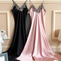 ราคา TEMU ชุดนอนสองชิ้นหรูหรา เสื้อคอวี ติดลูกไม้ยาว สำหรับผู้หญิง (17592782183431)