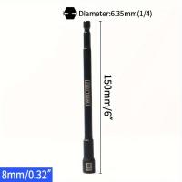 ราคา TEMU ชุดลูกบล็อกแม่เหล็กต่อขยาย 150 มม., ลูกบล็อกแม่เหล็กแข็งแรงเพชรดำ, ความยาว 6 นิ้ว, รูบล็อกเป็นเมตริก/, ทำจากเหล็กครอมิโอ-วานาเดียม, หัวบล็อกประแจไฟฟ้าพร้อมหกเหลี่ยมด้านใน (17592445976303)