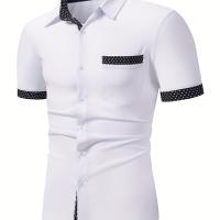 ราคา TEMU เสื้อเชิ้ตแขนสั้นฤดูร้อนใหม่ มีกระเป๋าและปกเสื้อลูกไม้ (17592451566343)