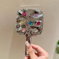 ราคา TEMU กระจกแต่งหน้าแบบพกพา สไตล์มินิมอล ค่าสุนทรียภาพสูง พร้อมลวดลายคลื่นน้ำชุบไฟฟ้า กระจกแต่งตัวและกระจกแต่งหน้า (17592451631950)