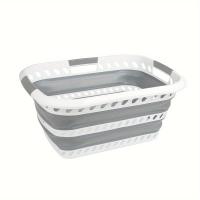 ราคา TEMU 1 ชิ้น ตะกร้าผ้าแบบพับได้ ทรงสี่เหลี่ยมผืนผ้า สำหรับห้องนอน ห้องน้ำ จัดเก็บของอเนกประสงค์ ความจุขนาดใหญ่ 40 ลิตร พร้อมหูหิ้วสามอัน, ตะกร้าใส่ผ้า (17592454743906)