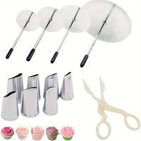 ราคา TEMU ชุดเครื่องมือตกแต่งเค้ก 7 ชิ้น หัวบีบครีมสแตนเลส 4 ชิ้น หัวเจาะดอกไม้ 1 ชิ้น สำหรับเค้กฟองดอง คัพเค้ก (17592456684626)