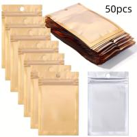 ราคา TEMU 50ชิ้น ถุงซิปล็อคฟอยล์อลูมิเนียมสีทองสำหรับเก็บเครื่องประดับ - เหมาะสำหรับต่างหู, แหวน & สร้อยคอ, ถุงปิดผนึกได้ (17592462404024)