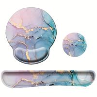 ราคา TEMU แผ่นรองเมาส์ตามหลักสรีรศาสตร์ มีระบบรองรับข้อมือ, มาพร้อมเบาะรองนั่งเมมโมรี่โฟม และฐานยางกันลื่น, เหมาะสำหรับเล่นเกมและใช้งานในสำนักงาน, ออกแบบลายหินอ่อนสีเขียว (17592465706284)