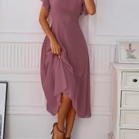 ราคา TEMU ชุดเดรสผ้าชีฟองสีพื้นเรียบหรู (17592497806400)