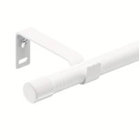 ราคา TEMU ชุดไม้แขวนผ้าม่านขนาดปรับได้สำหรับหน้าต่าง 30" ถึง 87", ไม้เหล็กขนาด 5/8 นิ้วพร้อมขาตั้ง, สไตล์ตกแต่งเรียบหรูสมัยใหม่สีขาวด้าน (17592484951673)