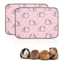 ราคา TEMU 2ชิ้น แผ่นรองกรงสัตว์เลี้ยงสีชมพูลายหมู - สามารถซักได้, ใช้ซ้ำได้ & ซับน้ำได้ดีเยี่ยมสำหรับสัตว์เลี้ยงขนาดเล็ก, กระต่าย, แฮมสเตอร์ - ขนาด 18x24 นิ้ว (17592485323463)