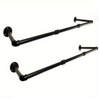 ราคา TEMU 2 ชิ้น ราวแขวนเสื้อผ้าแบบถอดได้ 40 นิ้ว ราวแขวนเสื้อผ้าติดผนัง สีดำ ราวตากผ้าอเนกประสงค์ สำหรับจัดเก็บในตู้เสื้อผ้า (17592493160683)