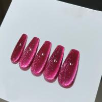 ราคา TEMU เล็บปลอมสีผลมังกรคริสตัล 10 ชิ้น, เล็บเจลทำมือ, สติกเกอร์ติดเล็บลายตาแมว (17592496764203)